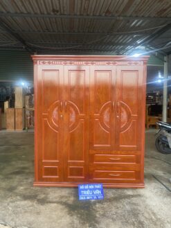 Tủ quần áo gỗ Xoan Phủ 4 cánh 1m8x2m