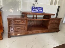Tủ tivi mẫu lồi gỗ sồi màu óc chó size 2m